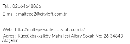 Cityloft 24 Suites telefon numaralar, faks, e-mail, posta adresi ve iletiim bilgileri